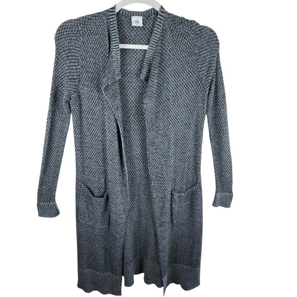CAbi Gray Style 3166 Lara Knit Long Length Open Cardigan Sweater Pockets Size M - Picture 1 of 7